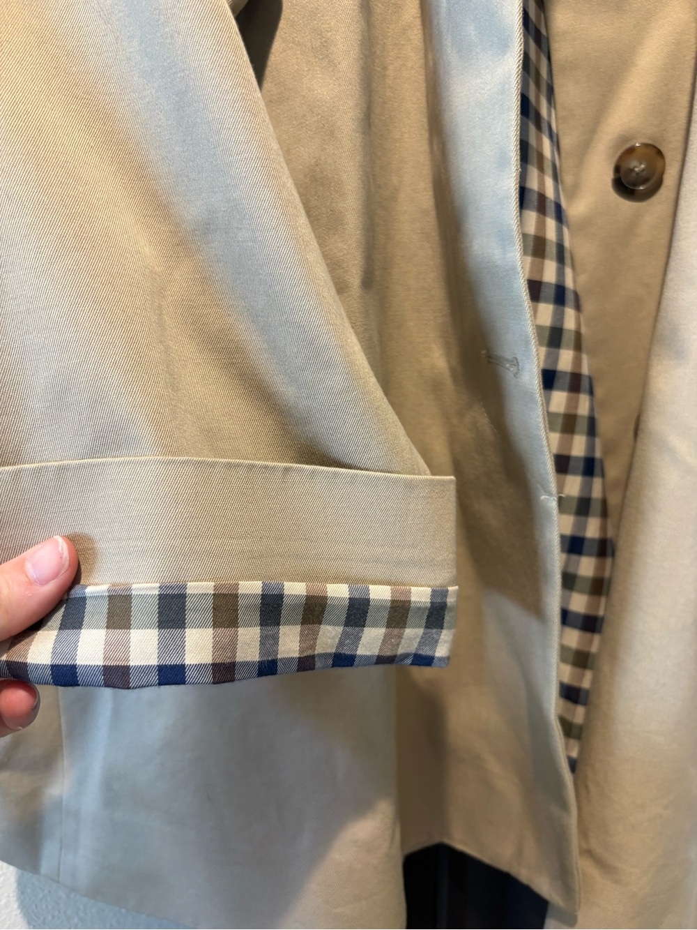 Sézane Carter Light Beige, Size 6 WITH CHECKED LINING - Picture 6 of 8
